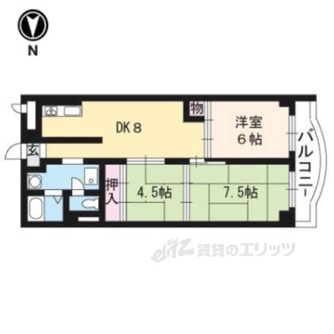 山崎ビル(3LDK/2階)の間取り写真