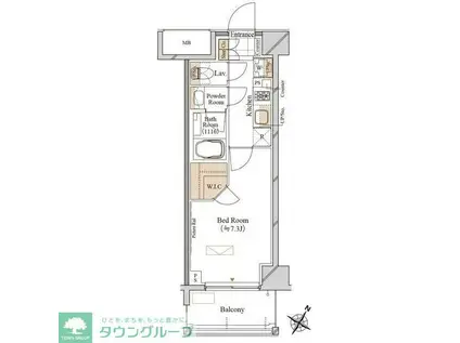 ブランシエスタ森下(1K/9階)の間取り写真