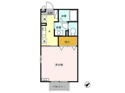 ピュアライフ(1K/1階)の間取り写真