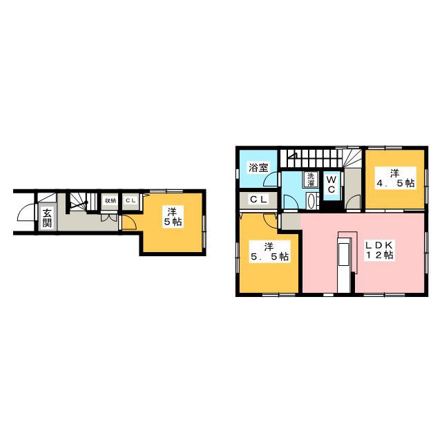 KHOUSE ズーラシア(3LDK/2階)の間取り写真