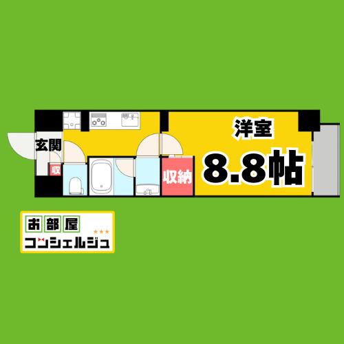 プライム松原(1K/2階)の間取り写真