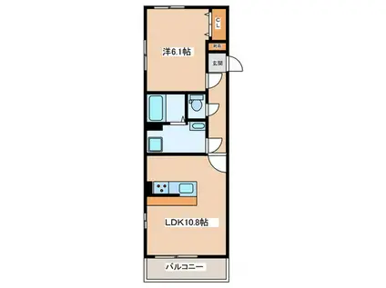 レモングラン(1LDK/3階)の間取り写真