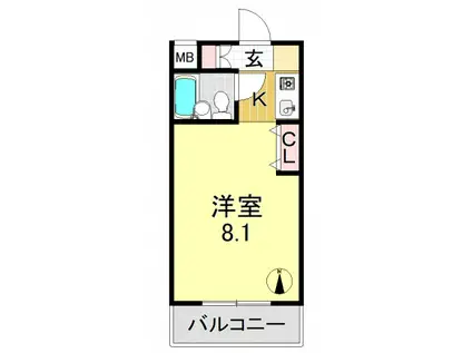 メゾンエトナ(1K/3階)の間取り写真