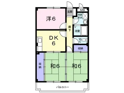 ドエルIII(3DK/2階)の間取り写真