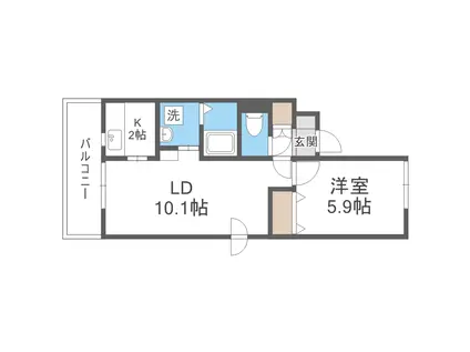 アイビル2(1LDK/3階)の間取り写真