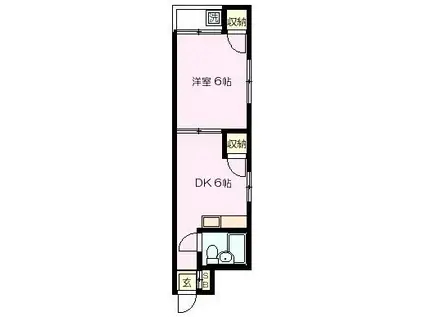 吉田ハイム(1DK/4階)の間取り写真