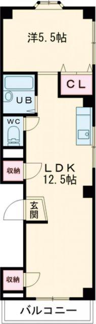 とさでん交通桟橋線 桟橋通二丁目駅 徒歩13分 3階建 築31年(1LDK/2階)の間取り写真