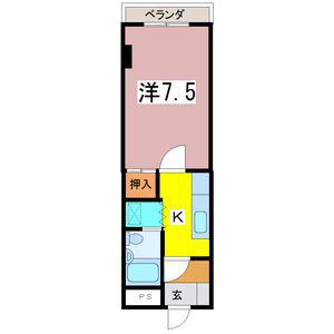 サンシャイン糺(1K/2階)の間取り写真