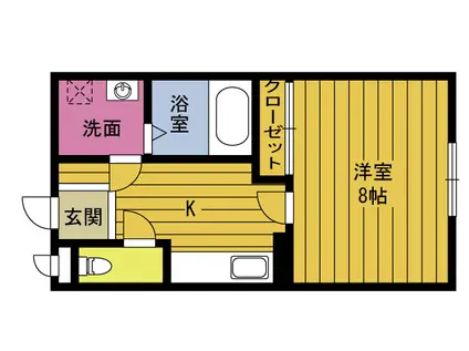 アーバンキムズ(1K/1階)の間取り写真