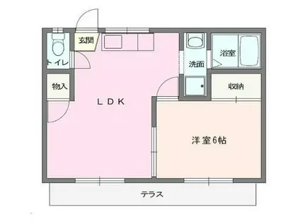 茅ヶ崎トラッドA(1LDK/1階)の間取り写真