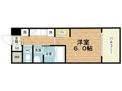 ザ・ウエストマークシティプレミアム(1K/13階)の間取り写真