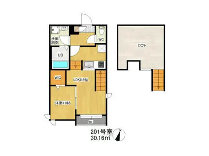 グランティックエル春日原(1LDK/2階)の間取り写真