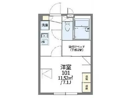 レオパレス追分(1K/3階)の間取り写真