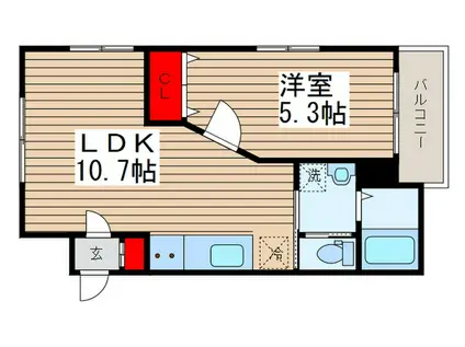 アイレガリアI(1LDK/1階)の間取り写真
