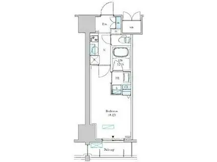 ロイジェントパークス千葉中央(1K/7階)の間取り写真