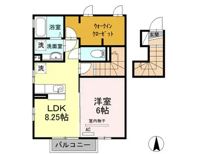 アーバン スイートII(1LDK/2階)の間取り写真