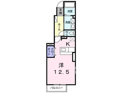 ヴィラ・サニーヒル(1K/1階)の間取り写真