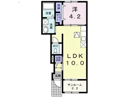 グレイスガーデンIII(1LDK/1階)の間取り写真