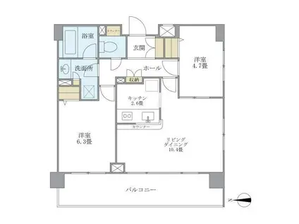 VIEW MAISON TOMOE(1SK/2階)の間取り写真