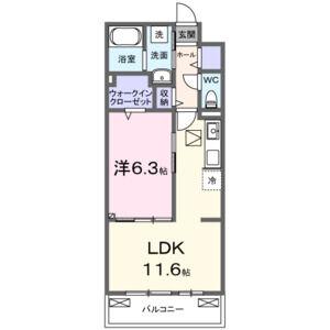 アウル吉祥寺南(1LDK/1階)の間取り写真