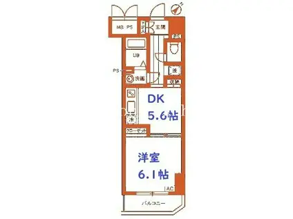 ル・グロワール(1DK/1階)の間取り写真