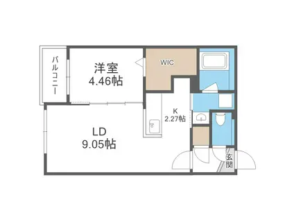 GATO ASSORTI(1LDK/4階)の間取り写真