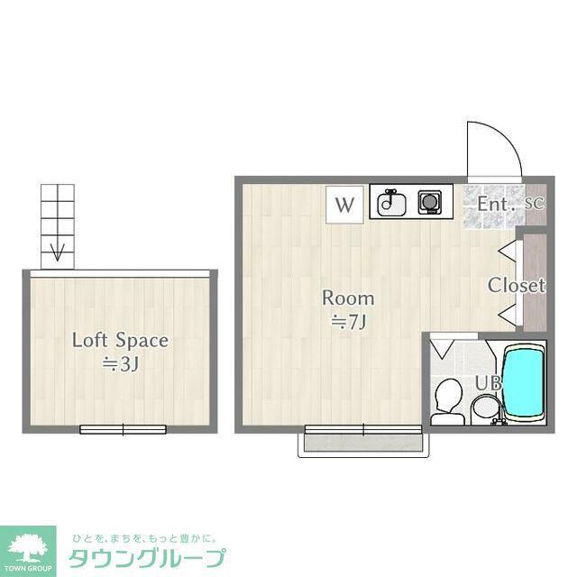 スカイビュー本多(ワンルーム/2階)の間取り写真