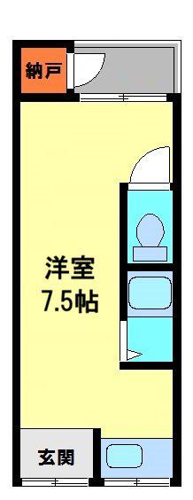 加茂ハイツ(1K/2階)の間取り写真