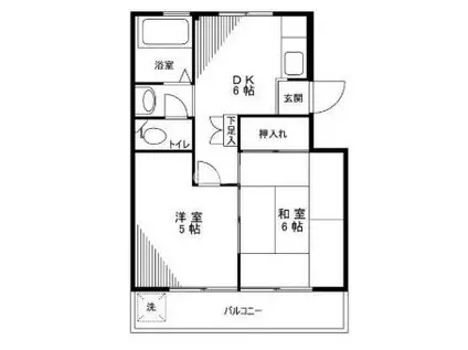 ヒノキハイツ(2DK/3階)の間取り写真