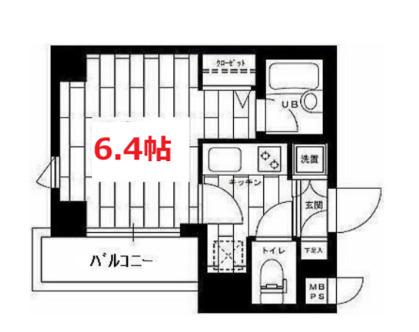 ステージファースト高輪II(1K/11階)の間取り写真