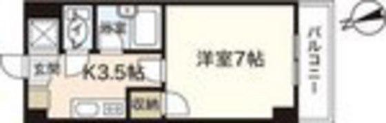 メイユール広兼(1K/1階)の間取り写真