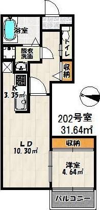 バーンメアオパトナム(1LDK/2階)の間取り写真