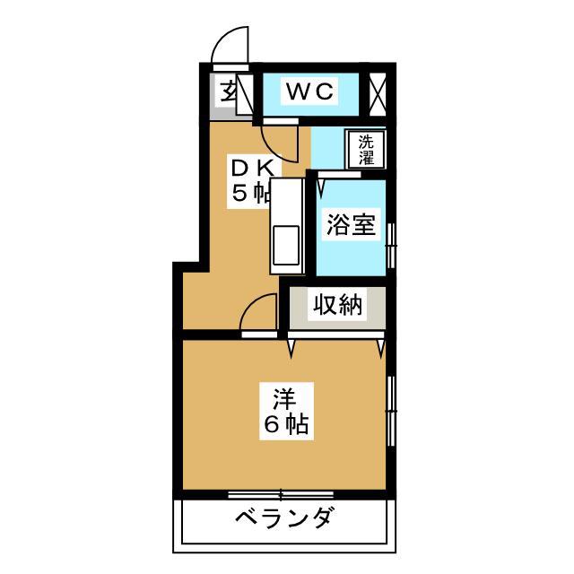 サン・ガーデン(1DK/1階)の間取り写真