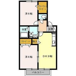 トレポワール(2DK/2階)の間取り写真