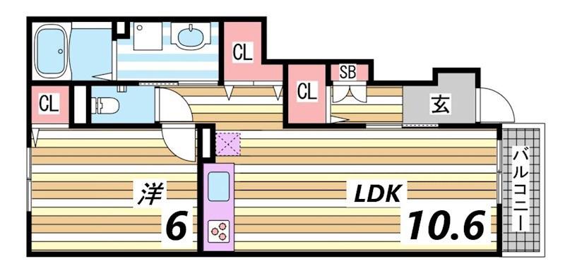 サポーレ(1LDK/1階)の間取り写真