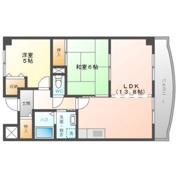 ドリーム菊水(2LDK/7階)の間取り写真