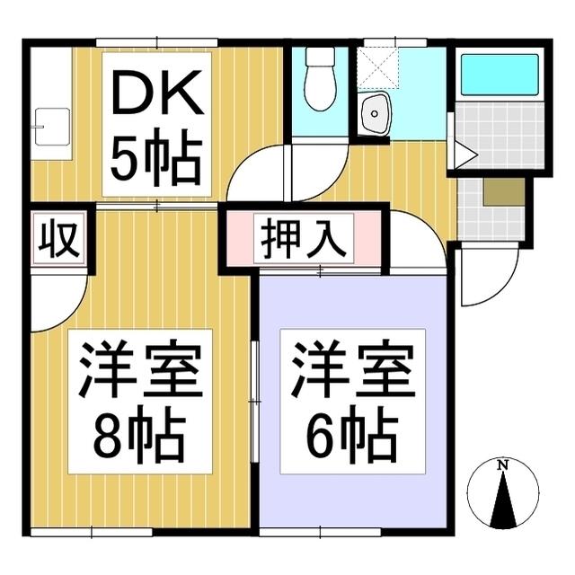 メゾンフレグランス(2DK/1階)の間取り写真