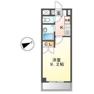 シティライフ田代(1K/1階)の間取り写真