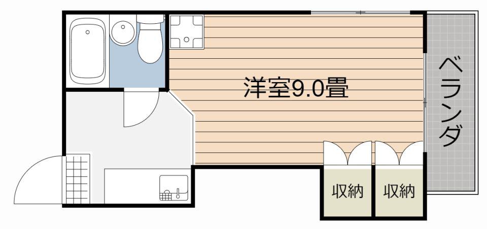 迫田ビル(ワンルーム/4階)の間取り写真