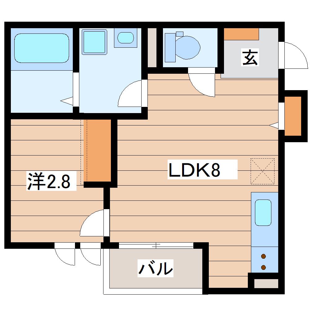 プルミエールJINNO(1LDK/1階)の間取り写真
