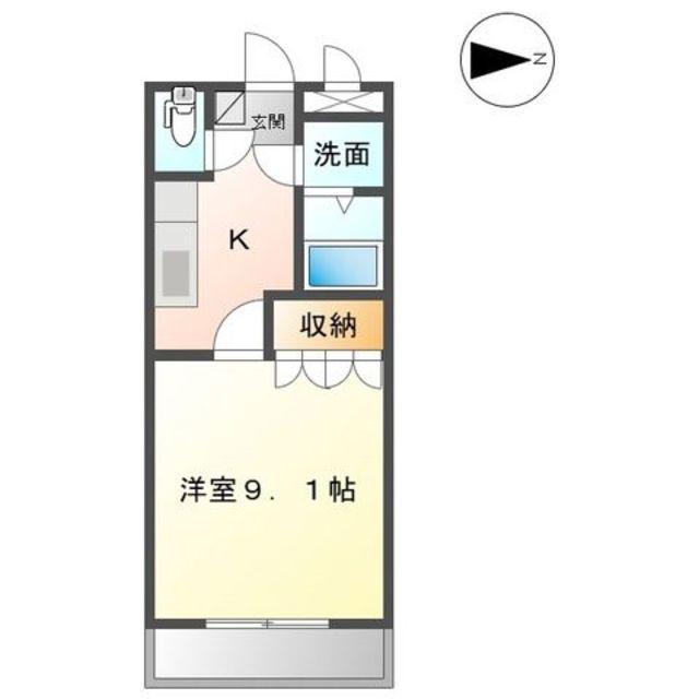 ペティハウス壱番館(1K/3階)の間取り写真