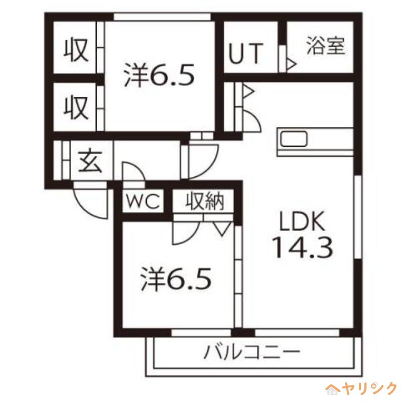 パークヒル長久手(2LDK/2階)の間取り写真