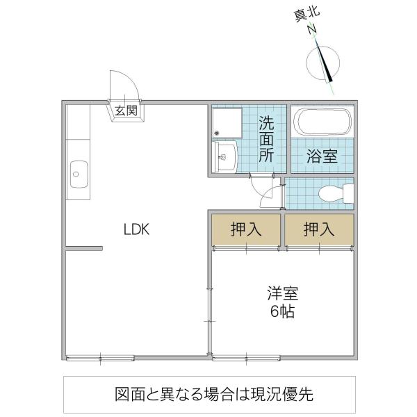 三栄コーポ(1LDK/2階)の間取り写真