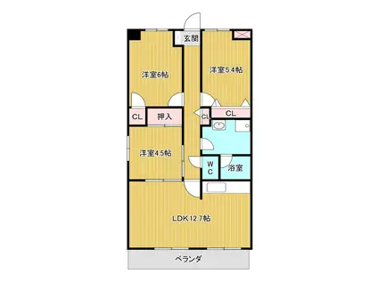 プリエール(3LDK/1階)の間取り写真