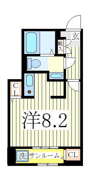 はみんぐみはらII(ワンルーム/1階)の間取り写真