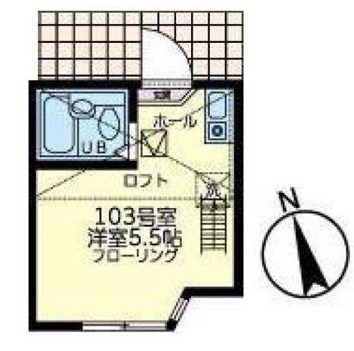 ユナイト南太田ケリースレーター(ワンルーム/1階)の間取り写真