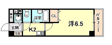 プレジオ北口(1K/3階)の間取り写真