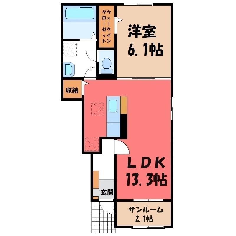 アンジュ(1LDK/1階)の間取り写真