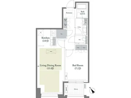 ベイサイド竹芝(1LDK/12階)の間取り写真