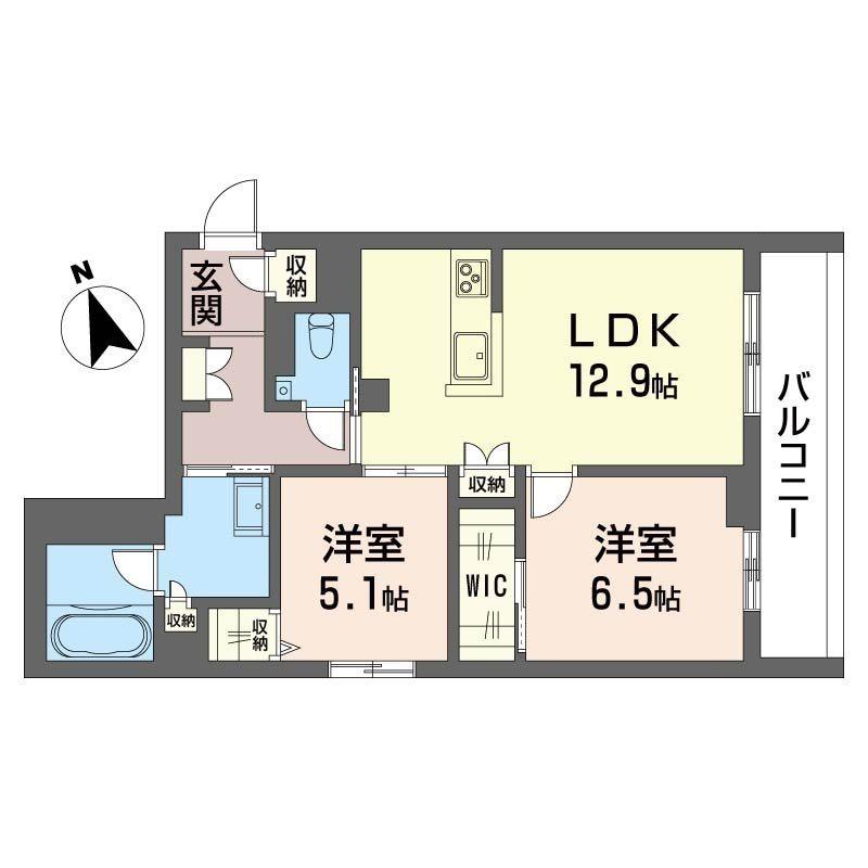 セントリビエ湘南台(2LDK/2階)の間取り写真